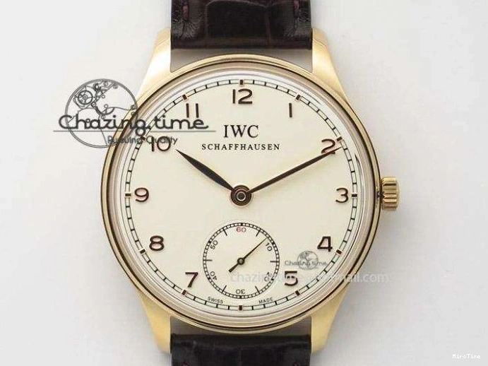 MIROTIME 0111 Cozy Portuguese Tourbillon IW5463 SS ZF Best Edition White Dial Blue Hands on Blue Leather Strap 7172